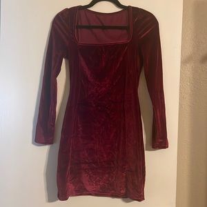 Super cute maroon velvet dress size small